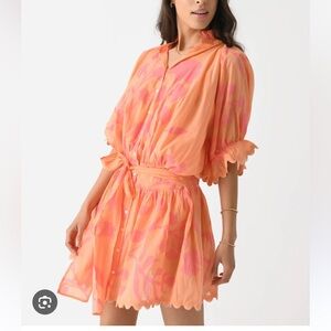 Juliet Dunn Majorelle Print Blouson Dress